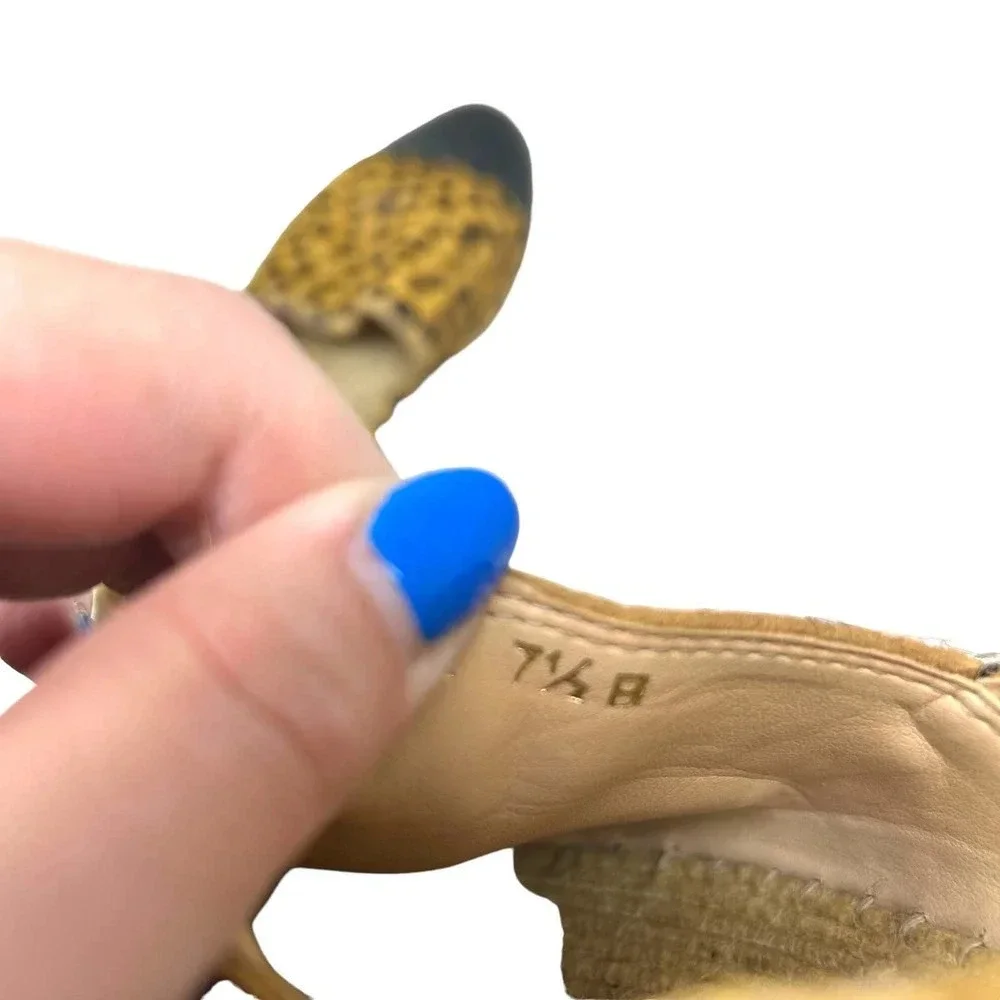 Loeffler‎ Randall Mara Cheetah Leopard Calf Hair Espadrille Flats Size 7.5